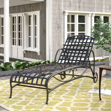 Black wrought discount iron chaise lounge